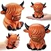 Hungdao 2 Pcs Highland Cow Stress Toys Highland Cow Stress Balls for Slow Rising Squeeze Sensory Toys PU Foam Fun Appreciation Gift Anxiety Relief Prize Fidget Party Favor Adults Cute Office - Image 2