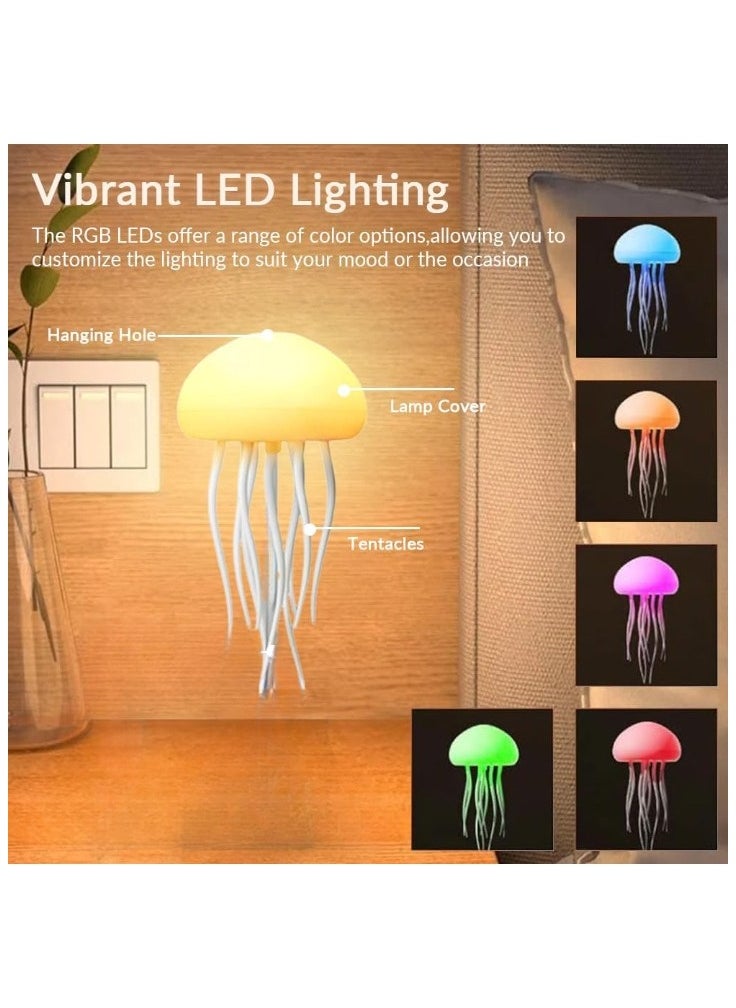 AWD Floating Jellyfish Lamp Voice Control Jellyfish Table Lamp with Dancing Legs Jellyfish Table Lamp for Kids Hanging Jellyfish Night Light for Home Office Bedroom Bedside Table Lamp  - Image 4