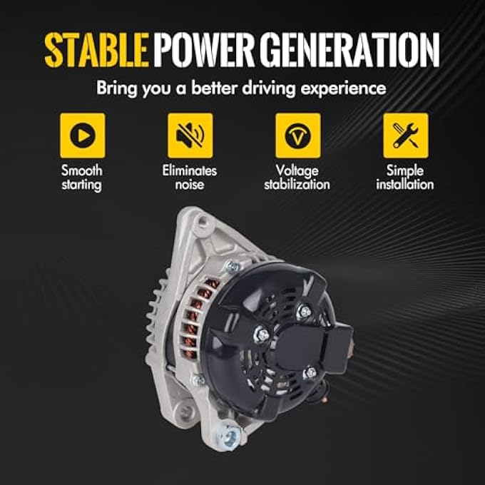 KUSATEC 270600A100 New Alternator Fit for Lexus RX330 2004-2006; Toyota Highlander 2004-2007 Sienna 2004-2006; 12V 130A OE 11032N 104210-3650 - Image 3