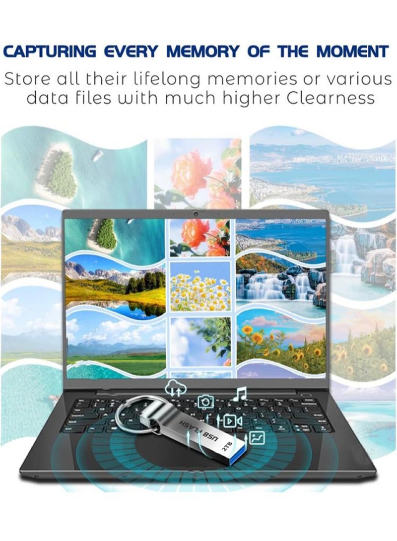 Flash Drive USB Flash Drive 2TB Large Capacity USB Stick 3.0 High Speed Flash Drive Waterproof Memory Stick Portable Thumb Drive for Tablet/PC/Laptop - Image 3