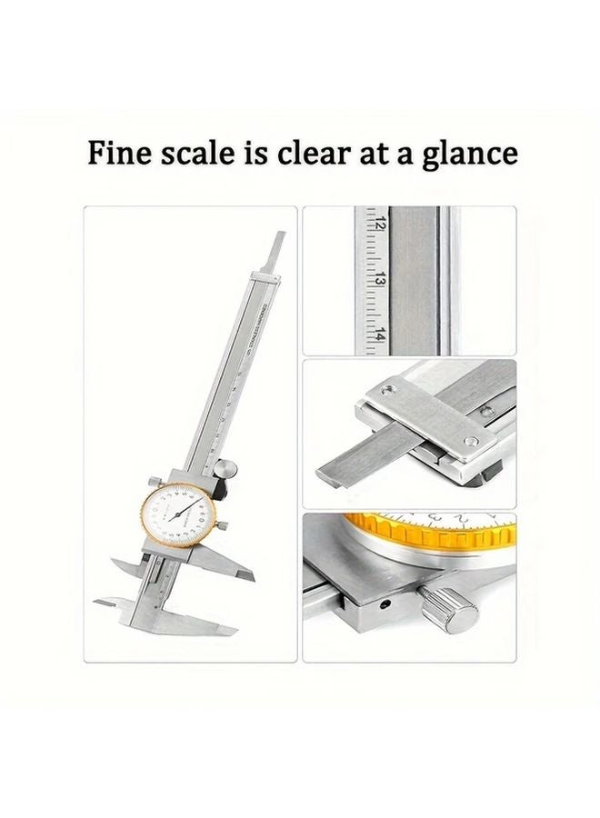 200mm Dial Caliper Stainless Steel High Precision 0 02mm Accuracy Manual Measuring Tool - Image 3