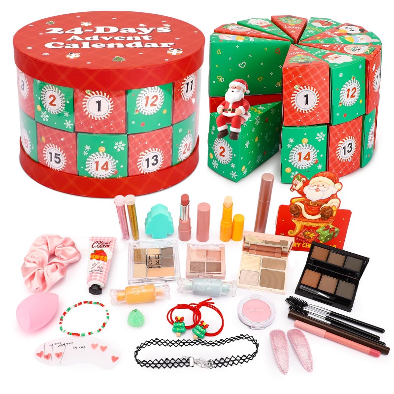 Erinde Makeup Advent Calendar 2025 24 Days Christmas Makeup Gift Set for Women Teen Girls Holiday Beauty Countdown Calendar with Full Makeup Tools Festive Xmas Surprise Kit Stocking Stuffers - Image 2