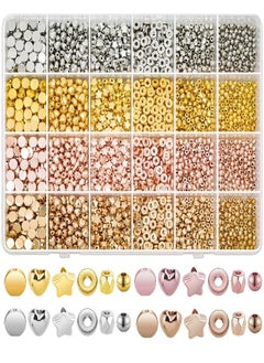 2160 Pieces Gold Spacer Beads Set, Assorted Round Star Gold Beads for Bracelet Jewelry Making(Gold, Sliver, Rose Gold, KC Gold) - pzsku/ZA4D498BB6FBCA21A0065Z/45/_/1692790198/b7fcc07f-7fe8-4d8e-8a8c-d0d7ba4cc22c