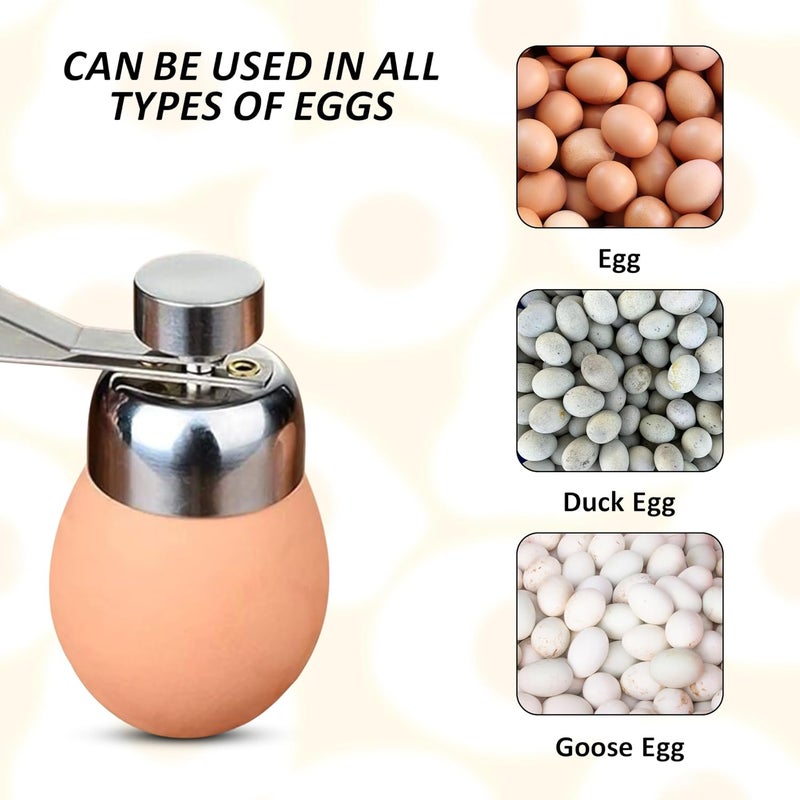 Kolibrox Stainless Steel Egg Toppers Cutter Egg Opener Tolls,Effortless Soft Egg Top Cutter Tool, Egg Separator Egg Slicer, Cracker, and Egg Topper Opener for Kitchen Accessories - Image 4