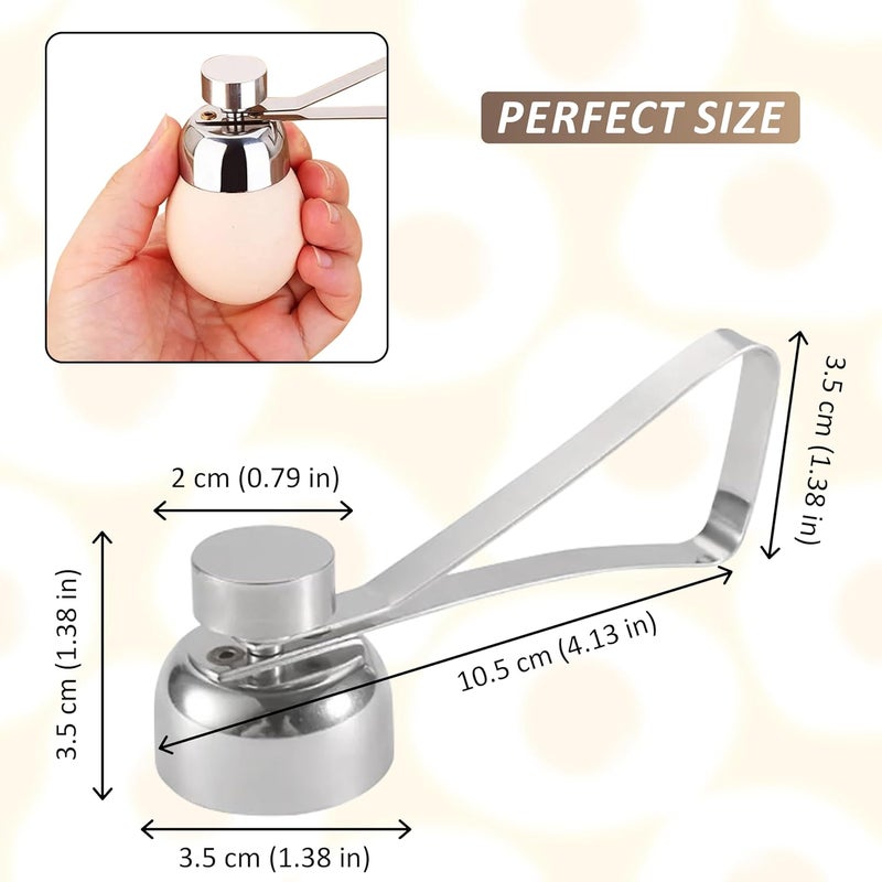 Kolibrox Stainless Steel Egg Toppers Cutter Egg Opener Tolls,Effortless Soft Egg Top Cutter Tool, Egg Separator Egg Slicer, Cracker, and Egg Topper Opener for Kitchen Accessories - Image 2