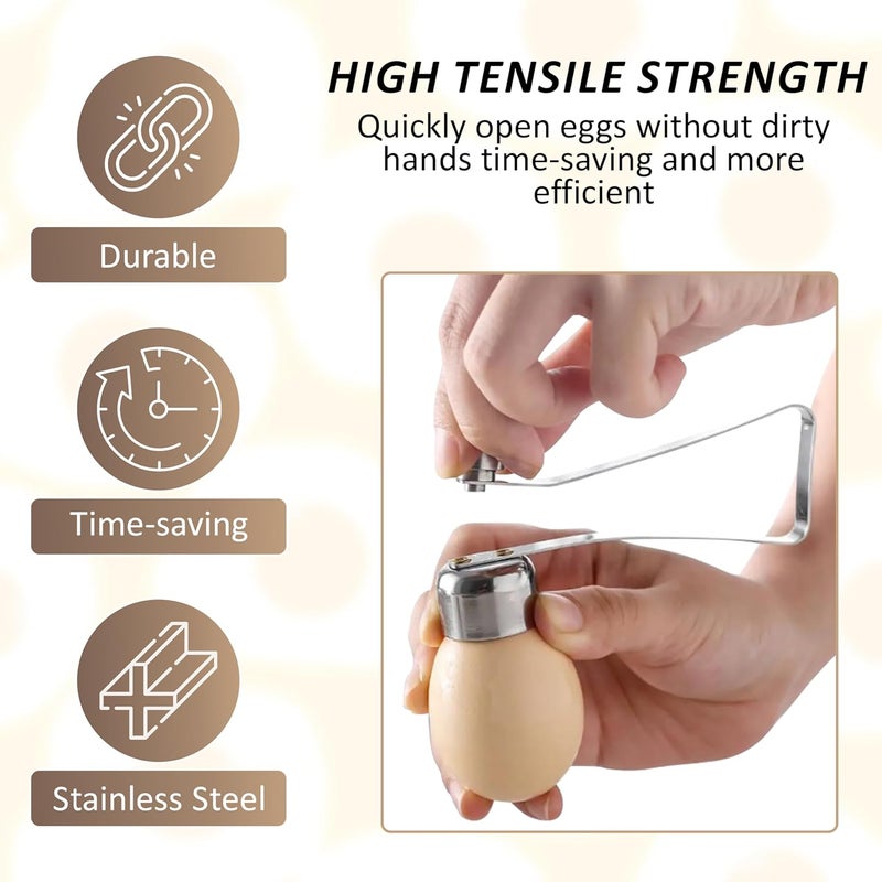 Kolibrox Stainless Steel Egg Toppers Cutter Egg Opener Tolls,Effortless Soft Egg Top Cutter Tool, Egg Separator Egg Slicer, Cracker, and Egg Topper Opener for Kitchen Accessories - Image 5