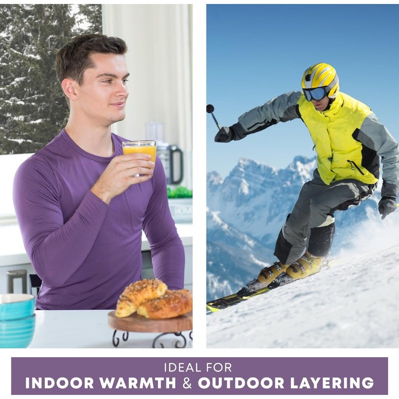 Rocky Thermal Underwear for Men Long Johns Base Layer Set Fleece Lined for Cold Weather Top and Bottom Light/Mid/Heavy Weight Unisex Fit Moisture Wicking Warm Winter Underwear - Image 4