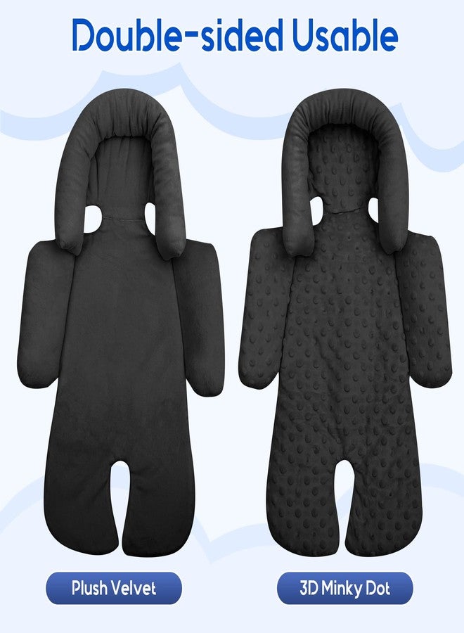 Kaseeous Newborn Car Seat Head Support with 3 Shoulder Covers Set, 2-in-1 Reversible Infant Car Seat Insert, Thickened Car Seat Cushion for Baby, Carseat Head Support for Preemie to Infant - Image 4