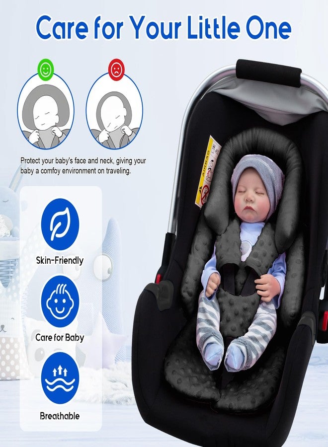 Kaseeous Newborn Car Seat Head Support with 3 Shoulder Covers Set, 2-in-1 Reversible Infant Car Seat Insert, Thickened Car Seat Cushion for Baby, Carseat Head Support for Preemie to Infant - Image 3