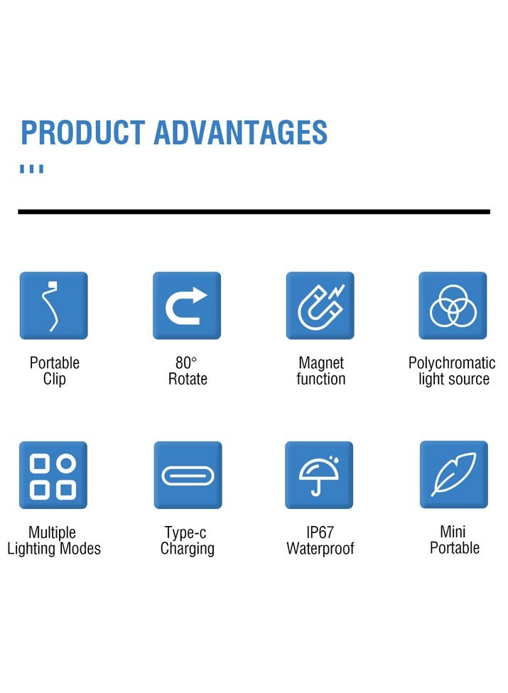 Portable V15 Keychain LED Light Torch USB Rechargeable Magnet Camping Lantern - Image 3