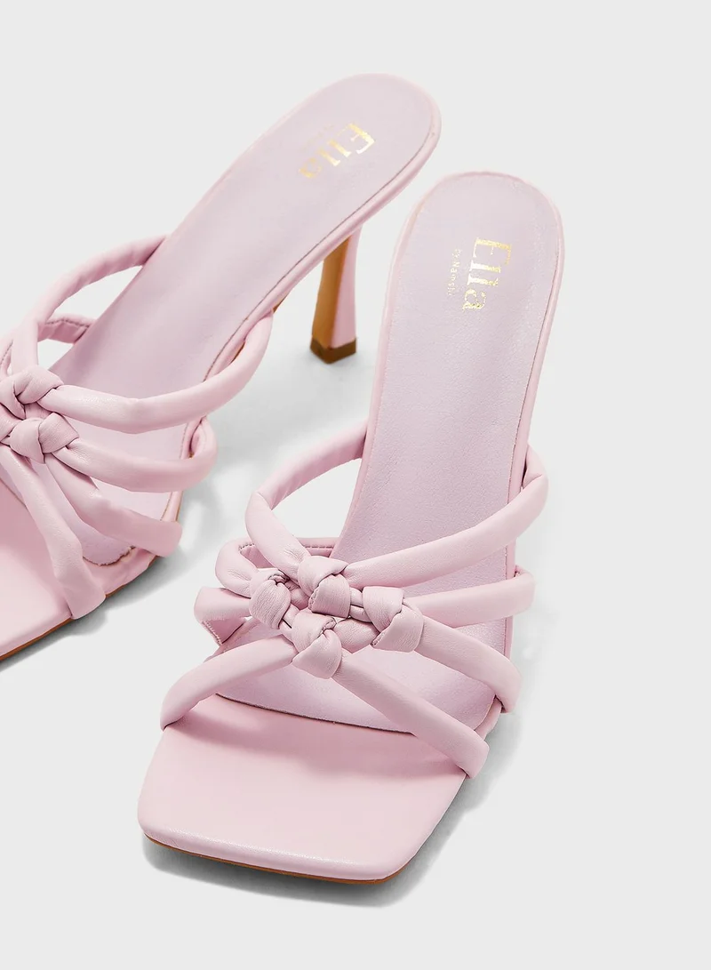 Ella Limited Edition Square Toe Knot Strappy Sandal