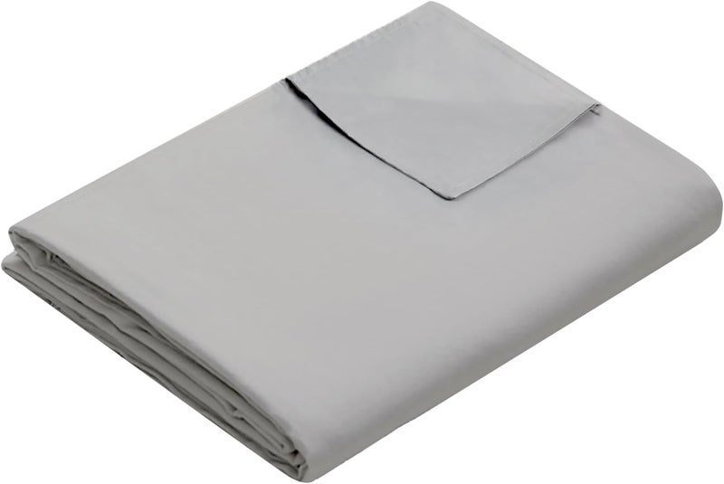 Weighted Idea (150cm x 200cm Duvet Cover, Cover Cotton Light Grey) - Cool Removable Duvet Cover (150cm x 200cm) for Weighted Blanket - Light Grey - Organic Cotton Duvet Cover - Image 1
