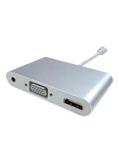NIBEMINENT USB Type C HUB To HDMI VGA Adapter Silver  - Image 1