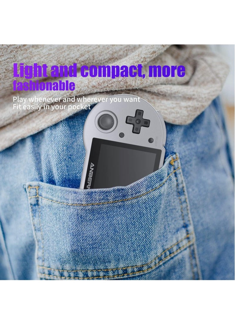 ANBERNIC  - ANBERNIC RG353P Handheld Game Console Support 5G WiFi 4.2 Bluetooth Dual OS +Android 11, Linux RK3566 64BIT 3.5 Inch IPS Screen 3500mAh Battery (Grey 64G) - Image 1