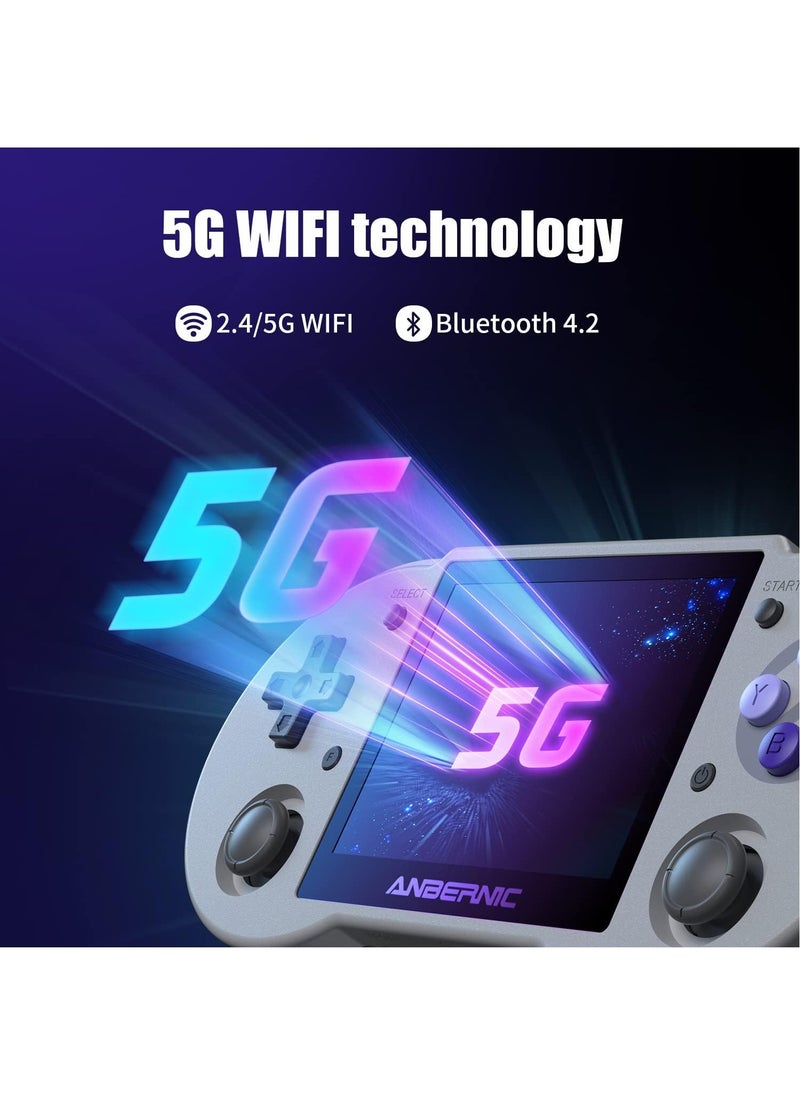 ANBERNIC  ANBERNIC RG353P Handheld Game Console Support 5G WiFi 4.2 Bluetooth Dual OS +Android 11, Linux RK3566 64BIT 3.5 Inch IPS Screen 3500mAh Battery (Grey 64G)  - Image 4