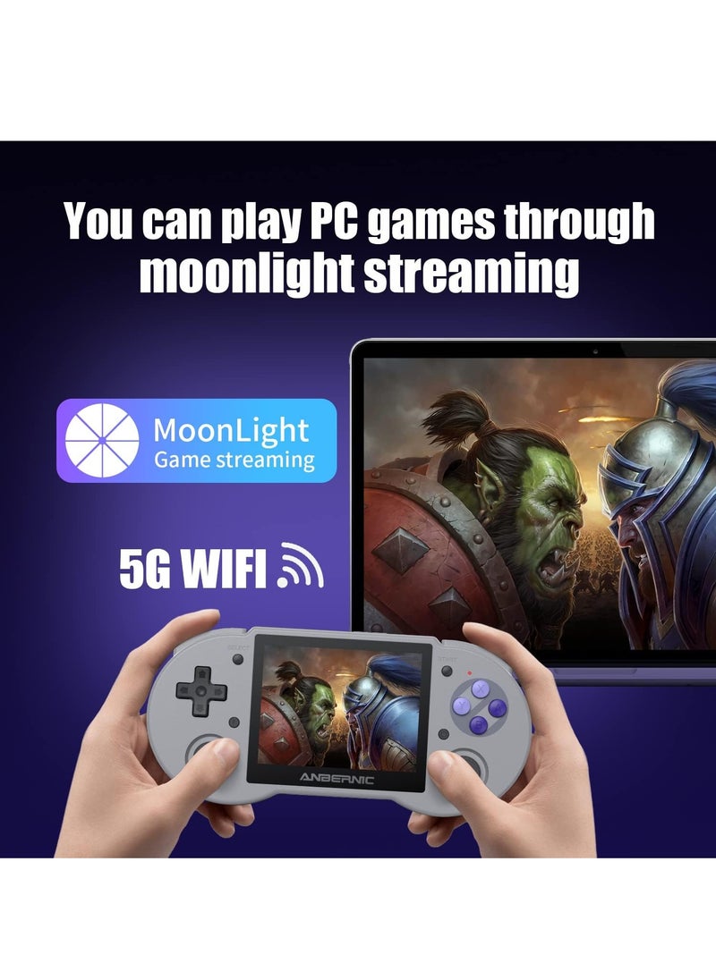 ANBERNIC  ANBERNIC RG353P Handheld Game Console Support 5G WiFi 4.2 Bluetooth Dual OS +Android 11, Linux RK3566 64BIT 3.5 Inch IPS Screen 3500mAh Battery (Grey 64G)  - Image 3
