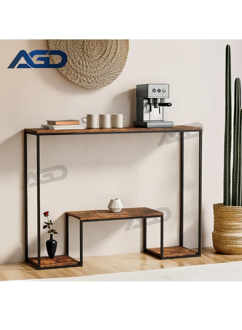 AGD Modern Design Professional 3-Tier Console Table with Storage Shelf, Suitable for Coffee Equipment, Entryway and Living Room Table, Size 110*25*86cm - Image 4