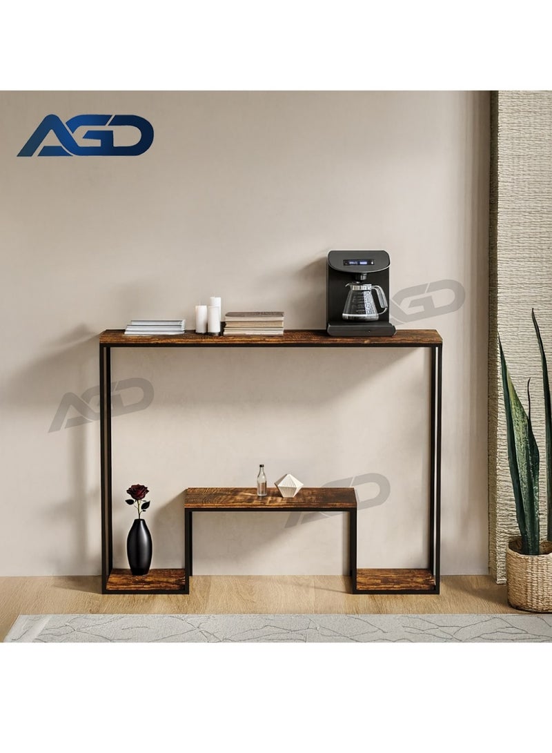 AGD Modern Design Professional 3-Tier Console Table with Storage Shelf, Suitable for Coffee Equipment, Entryway and Living Room Table, Size 110*25*86cm - Image 3
