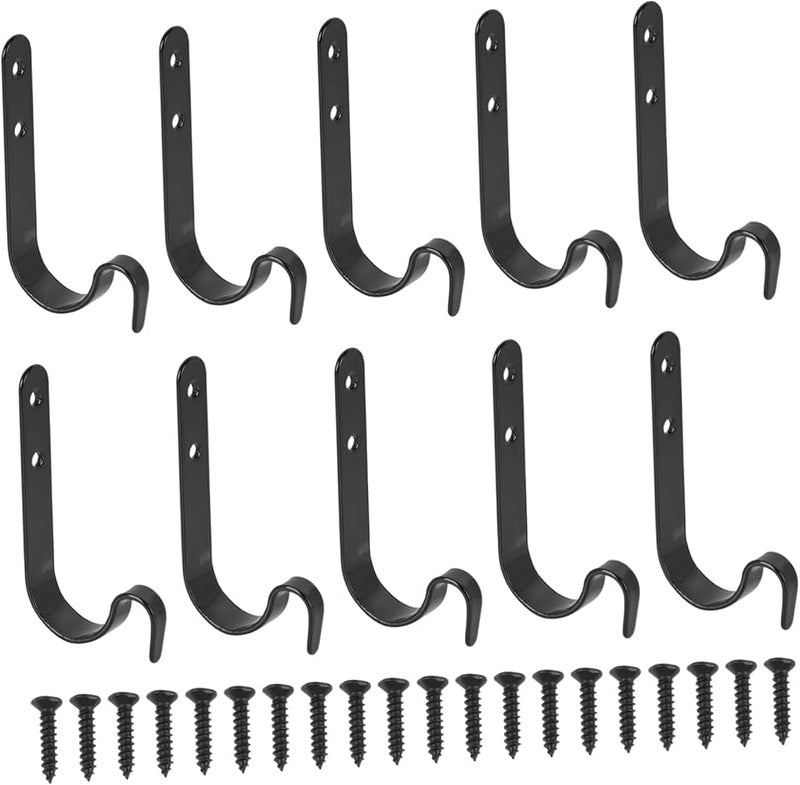 10Pcs Iron Hooks With Screws For Bags Coats Hangers Organization Wear Resistant - Image 2