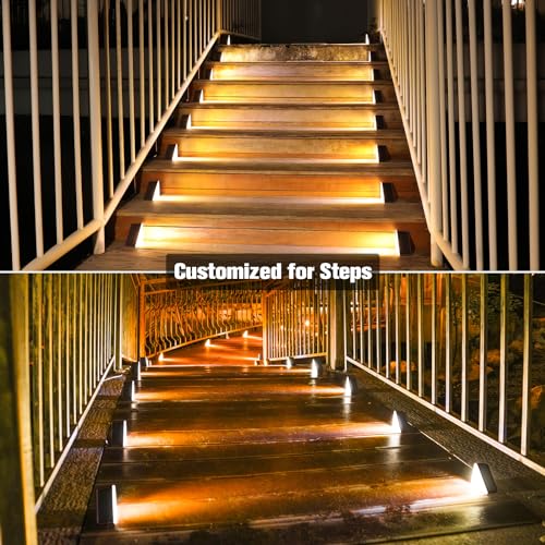 VOLISUN Solar Step Lights Outdoor Waterproof, LED Outdoor Stair Lights, Solar Step Light for Outside, Deck Light Decor for Stair,Front Porch and Patio(Brown,12 Pack) - Image 5