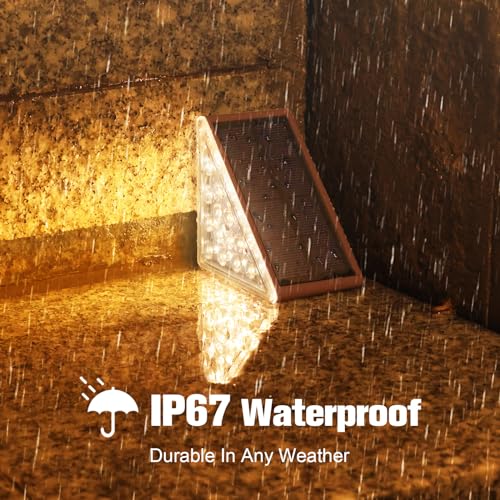 VOLISUN Solar Step Lights Outdoor Waterproof, LED Outdoor Stair Lights, Solar Step Light for Outside, Deck Light Decor for Stair,Front Porch and Patio(Brown,12 Pack) - Image 4
