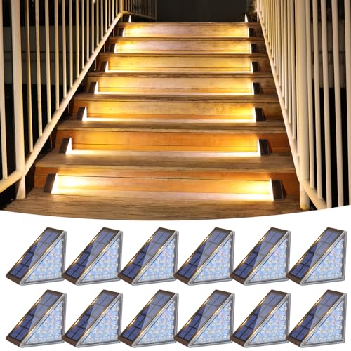 VOLISUN Solar Step Lights Outdoor Waterproof, LED Outdoor Stair Lights, Solar Step Light for Outside, Deck Light Decor for Stair,Front Porch and Patio(Brown,12 Pack) - Image 3