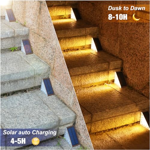 VOLISUN Solar Step Lights Outdoor Waterproof, LED Outdoor Stair Lights, Solar Step Light for Outside, Deck Light Decor for Stair,Front Porch and Patio(Brown,12 Pack) - Image 2