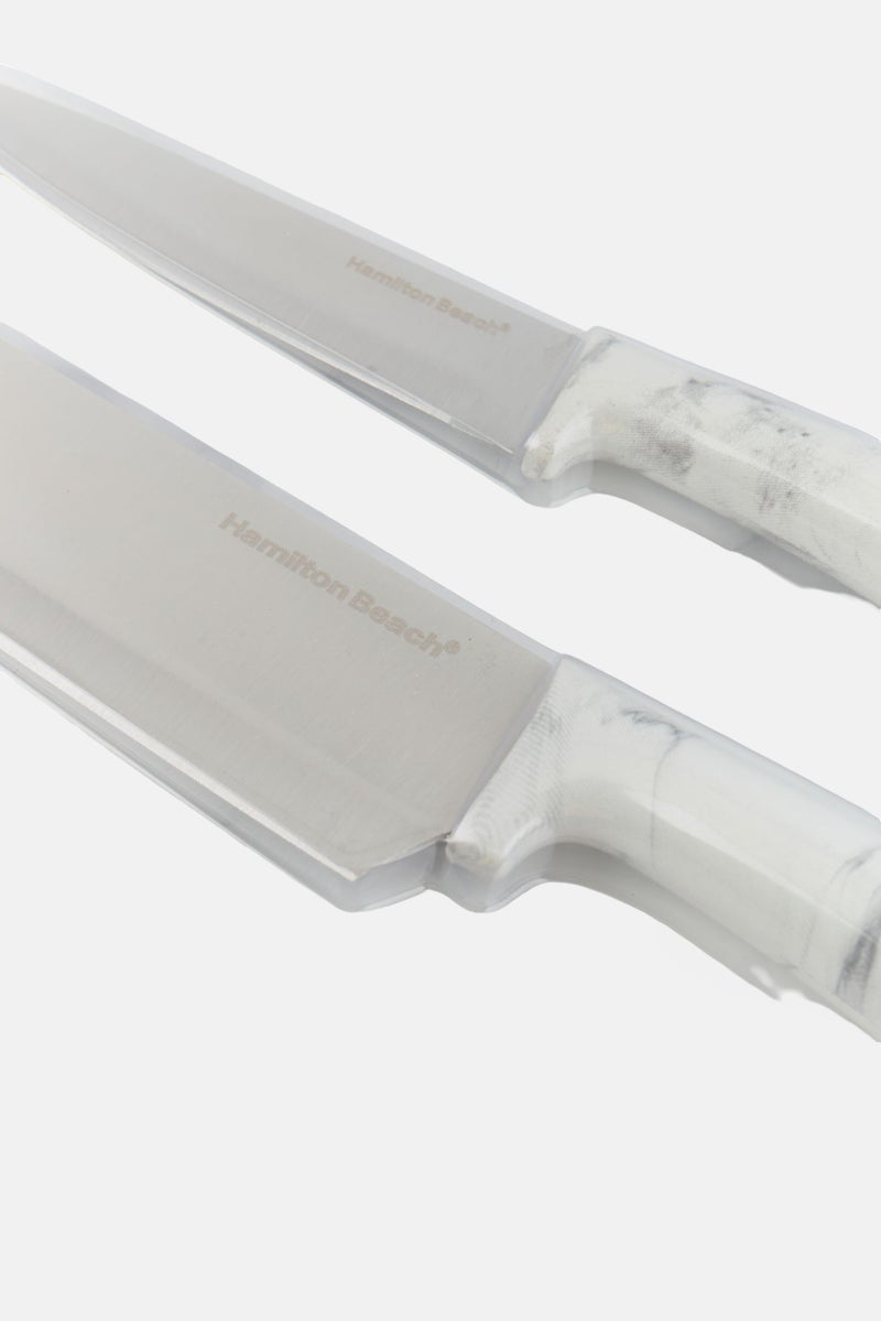 Hamilton Beach 3 Piece Cutting Knives And Cutting Board Set, Off White - Image 3