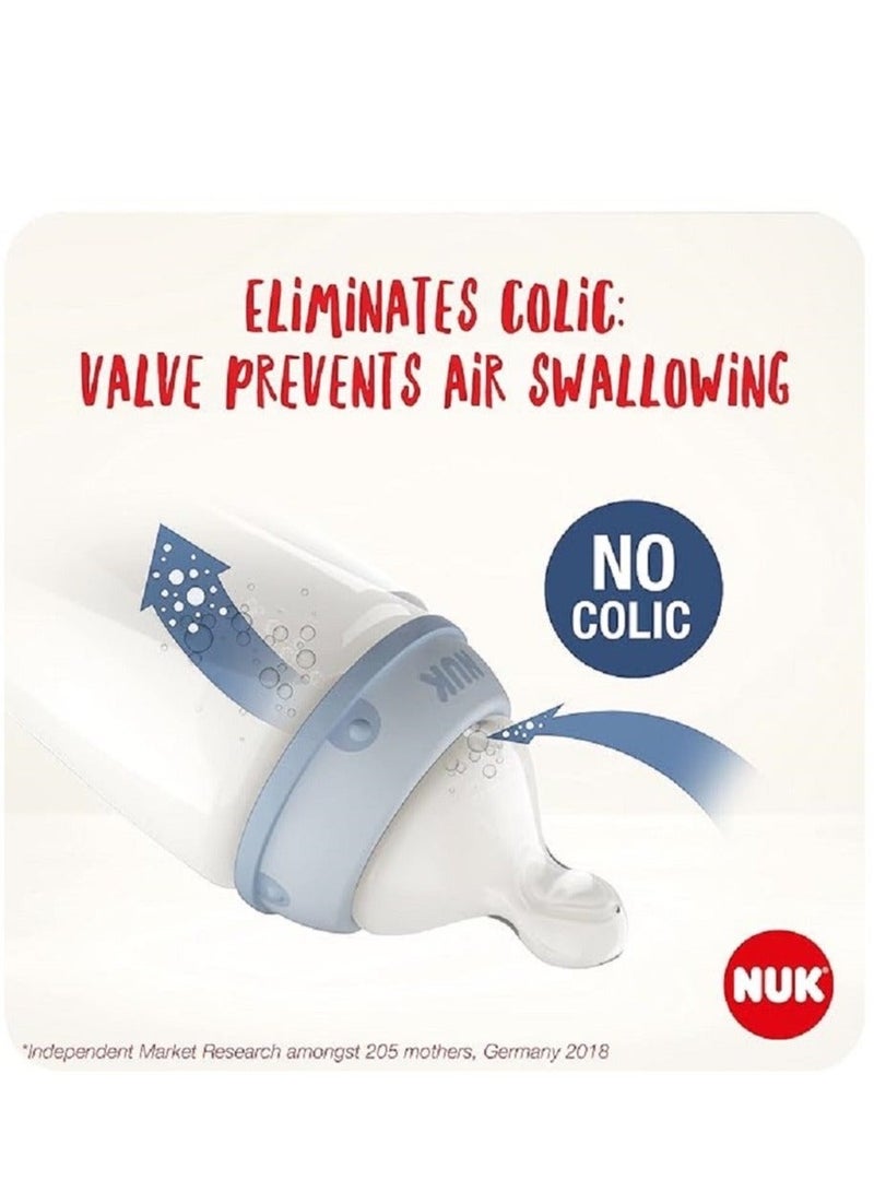 نوك NUK First Choice+ زجاجة لعبة قصة الطفل، 6-18 شهور، مكافحة الكوليك، سيليكون تيت، خالية من BPA، بز، 300 مل - Image 4