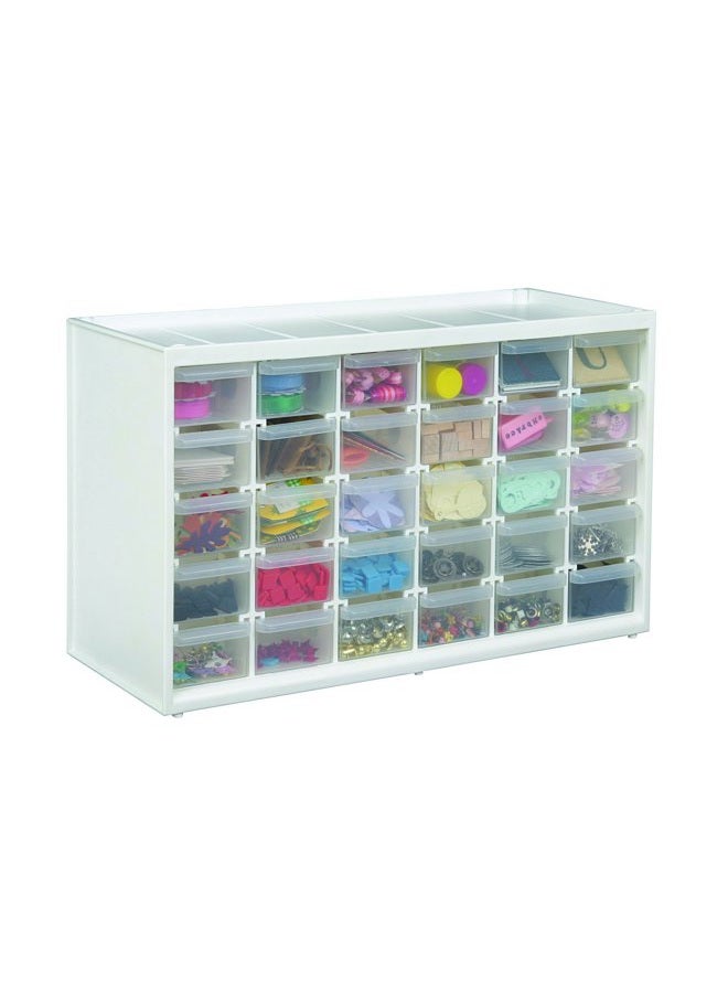 ArtBin 6830PC Store-In-Drawer Cabinets - Wall Mountable Storage Cabinet with 30 Drawers, Art & Craft Organizer, Clear/White - Image 4