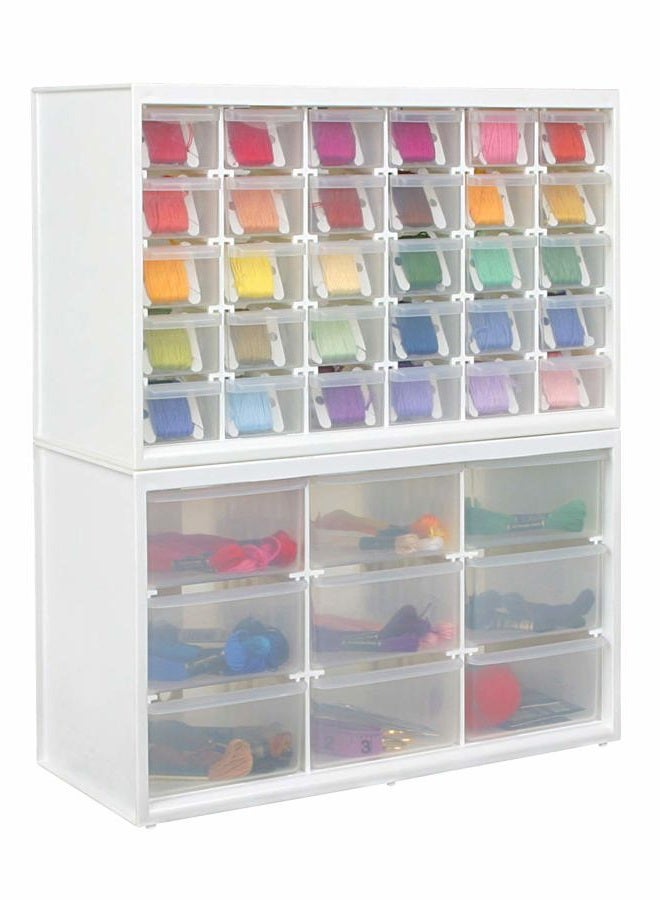 ArtBin 6830PC Store-In-Drawer Cabinets - Wall Mountable Storage Cabinet with 30 Drawers, Art & Craft Organizer, Clear/White - Image 5
