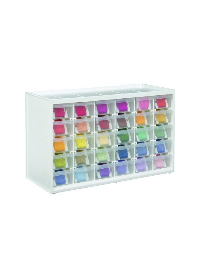 ArtBin 6830PC Store-In-Drawer Cabinets - Wall Mountable Storage Cabinet with 30 Drawers, Art & Craft Organizer, Clear/White - Image 3