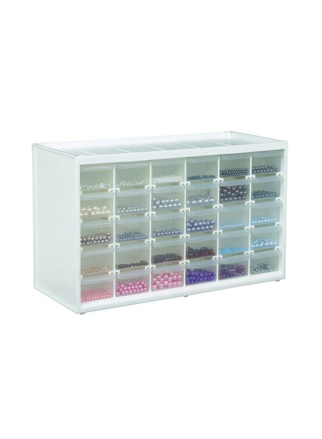 ArtBin 6830PC Store-In-Drawer Cabinets - Wall Mountable Storage Cabinet with 30 Drawers, Art & Craft Organizer, Clear/White - Image 2