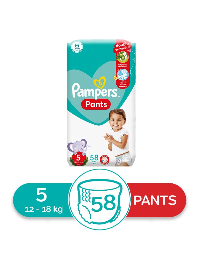بامبرز Pampers Pants, Size 5 12-18 Kg, 58 Baby Diapers - Image 1