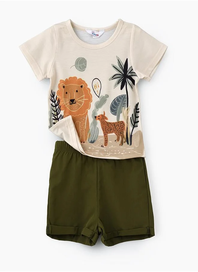 babyqlo Safari Jungle T-Shirt With Shorts