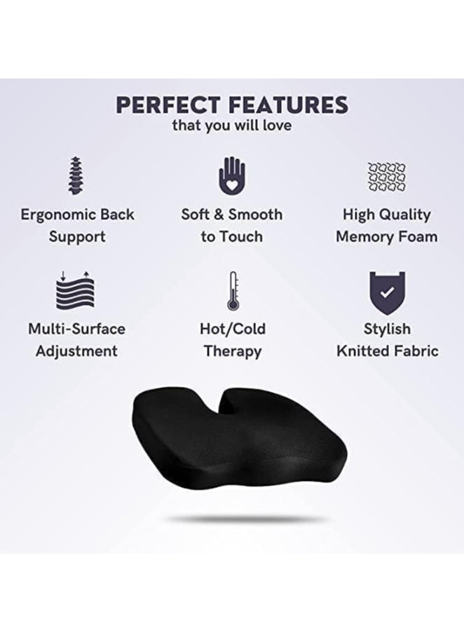 أيه بي دي وسادة جلوس طبية على شكل حرف U، وسادة مقعد اسفنجية لتخفيف الضغط وتخفيف الام الظهر عند الجلوس لفترات طويلة في المكتب او المنزل، وسادة مقعد السيارة - Image 2