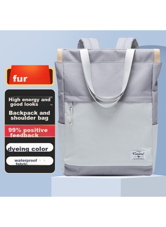 V.nine Backpack For Men And Women, Couples Style, 14/15.6-inch Laptop Backpack, For College Students, Middle School Students, Outdoor Hiking, Travel, Sports Backpack, Travel Bag, Porcelain Gray - Image 1