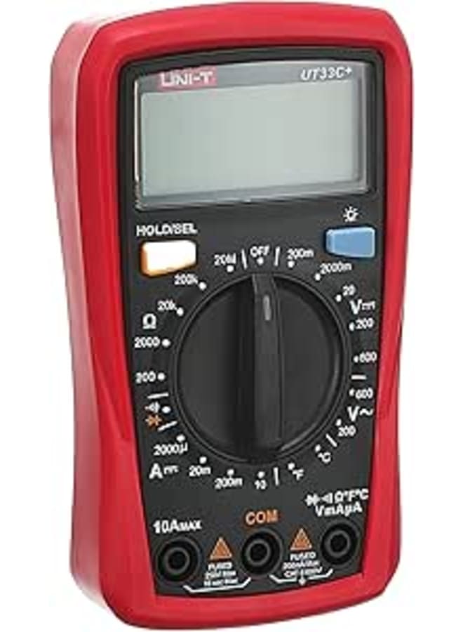 UNI-T UT33C+ Digital Multimeter Electrical Handheld Ammeter Manual Range AC/DC Current Temperature