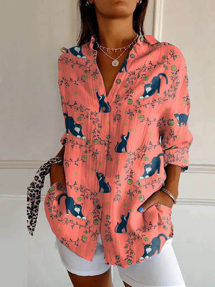 2024 New Womens Shirt Summer European and American Trend Half Sleeve Shirt Printed 3D Shirt YK1868-MU