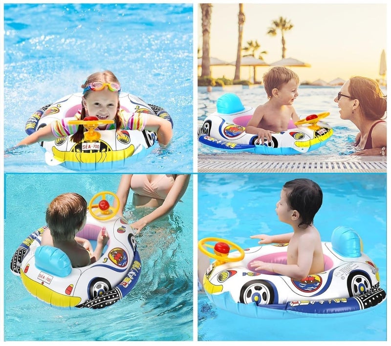 ClearChoice :- Car Swimming Ring for Baby Kids Tube Safe Anti-flip Inflatable Floats for Kids Pool Tub(3 + Years Up)(Multi Color) (1 PIS) - Image 3