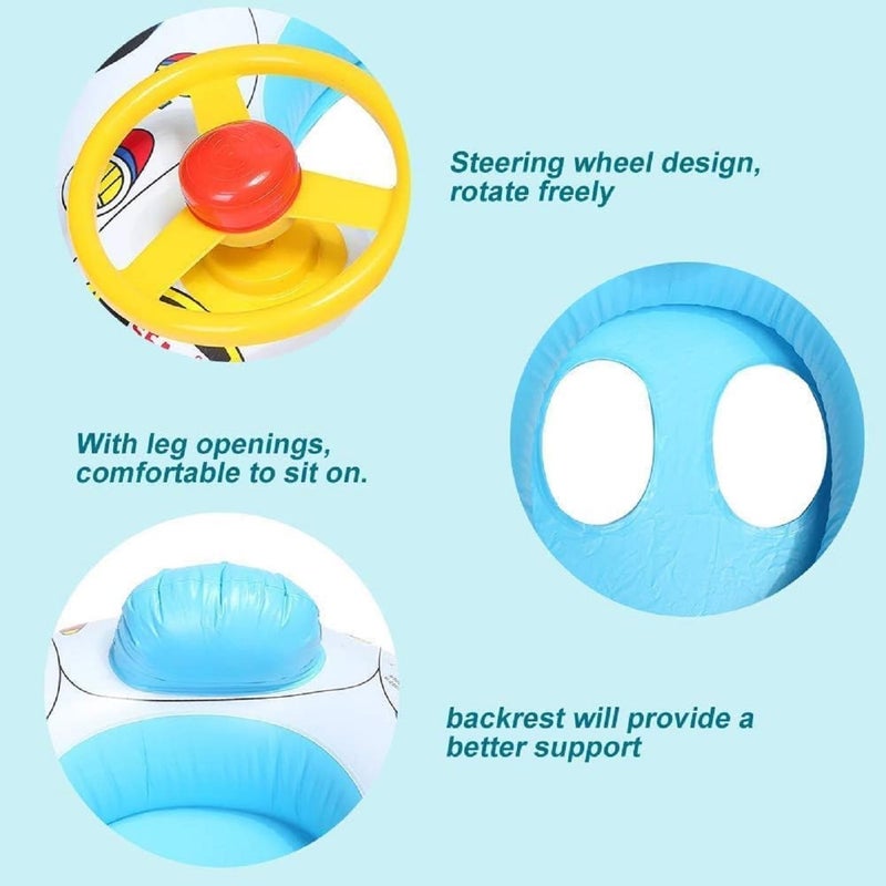 ClearChoice :- Car Swimming Ring for Baby Kids Tube Safe Anti-flip Inflatable Floats for Kids Pool Tub(3 + Years Up)(Multi Color) (1 PIS) - Image 5