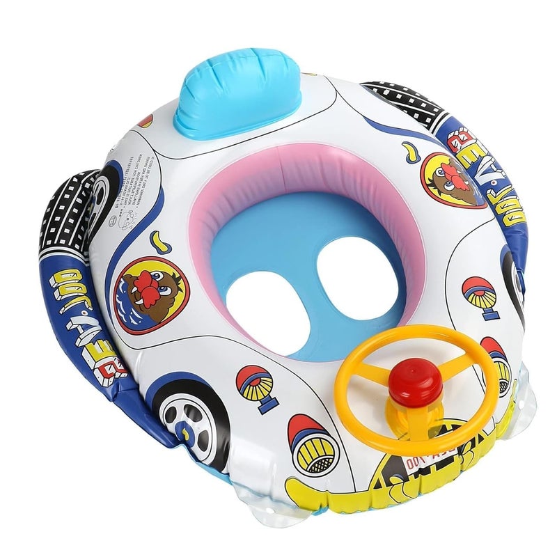 ClearChoice :- Car Swimming Ring for Baby Kids Tube Safe Anti-flip Inflatable Floats for Kids Pool Tub(3 + Years Up)(Multi Color) (1 PIS) - Image 1
