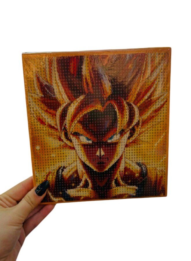 Diy Diamond Painting Kit for Kids Develop Focus Skills and Patience, Improve Visual Coordination 20 X 20 cm  (Goku) 