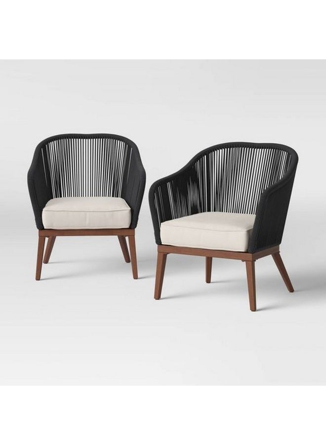 Two-piece black wrought iron outdoor furniture chair