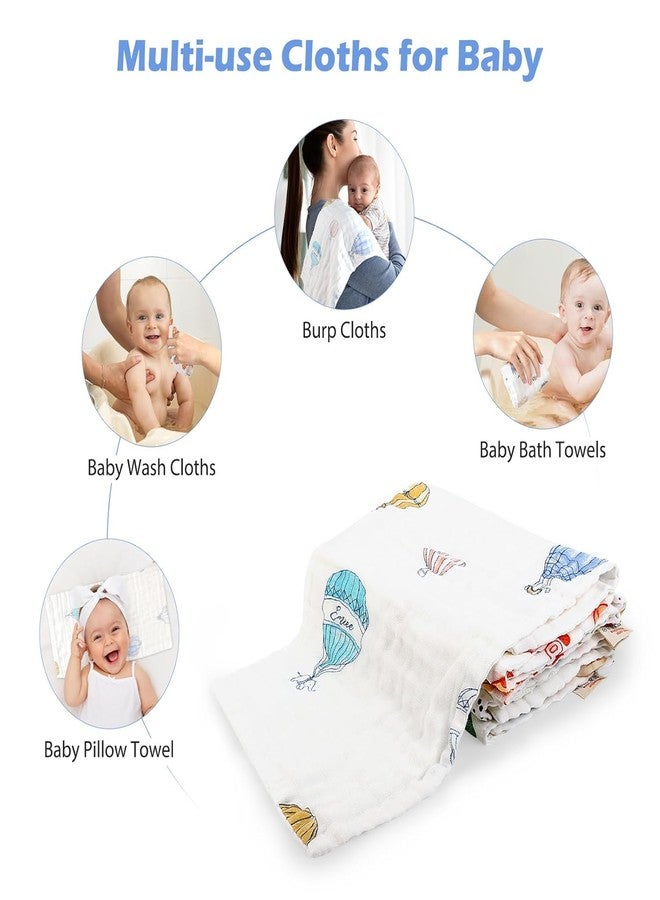 TEDDYIFY Muslin Burp Cloths for Baby Girl 6 Pack Large 20''x10'' 100% Cotton Burp Rags Absorbent and Soft 6 Layers Muslin Cloth Baby Boy Newborn Essentials Must Haves(Fairy Tale, Pack of 2,4 & 6) (3) - Image 2