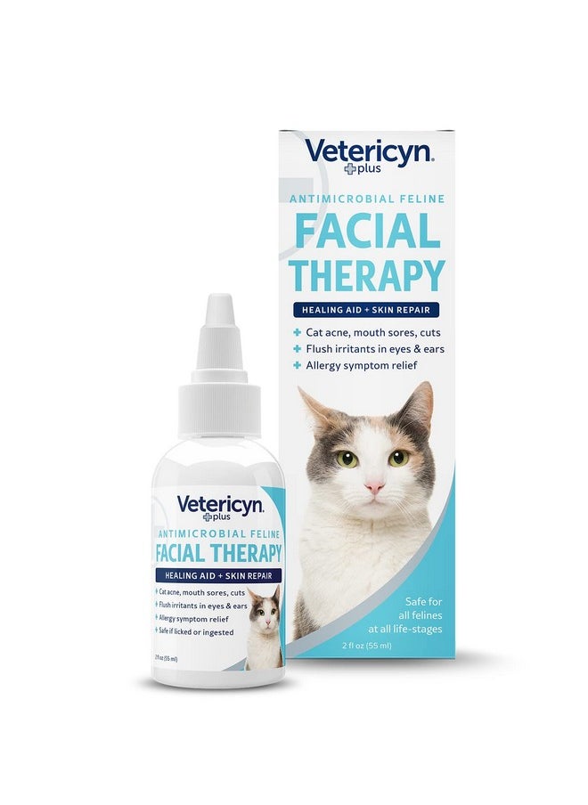 Vetericyn Plus Feline Facial Therapy | Healing Aid And Skin Repair For Different Cat First Aid Needs, Including Cat Acne, Cat Ear And Eye Problems. 2 Ounces  - Image 1