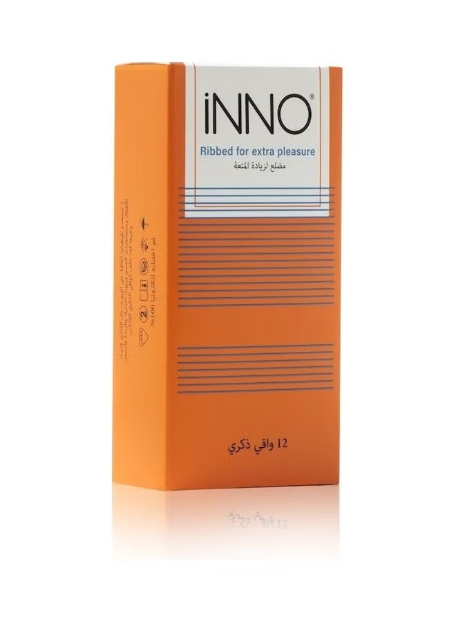 إينو عبوة واقيات ذكرية مضلعة من 12 قطعة - Image 1