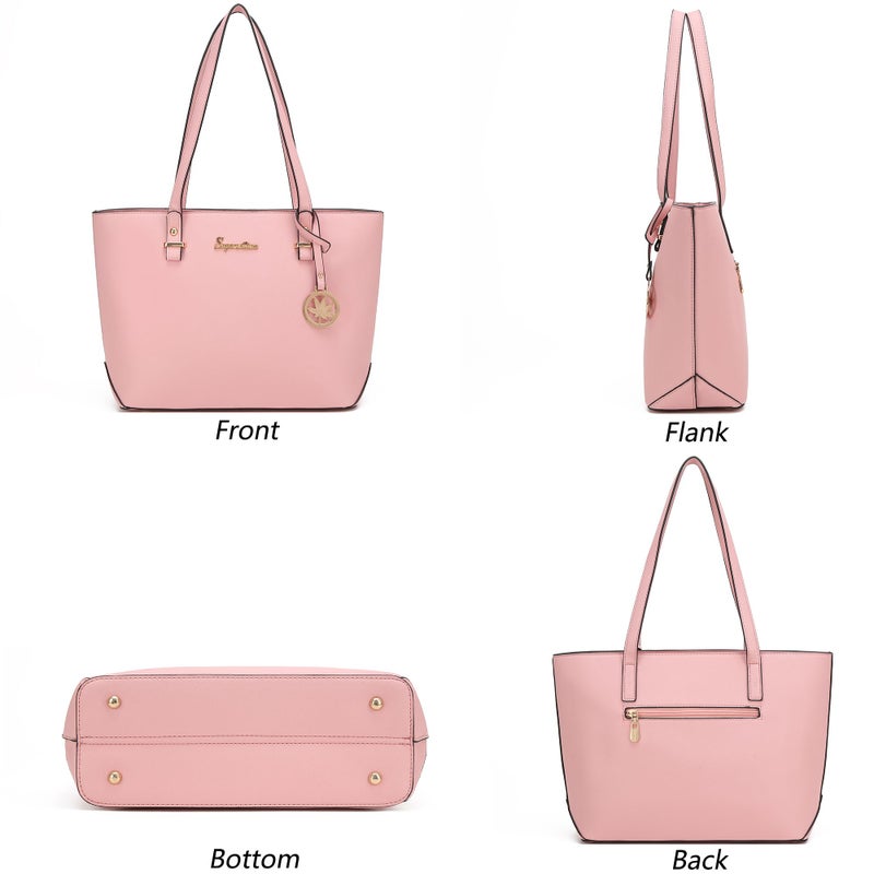 Soperwillton Handbag for Women Wallet Tote Bag Shoulder Bags Top Handle Satchel 5pcs Purse Set - Image 2