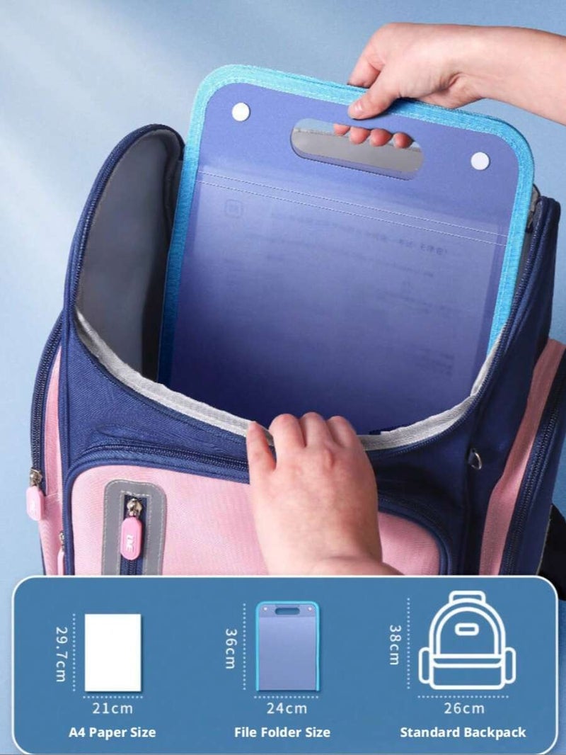 شي إن حافظة ملفات قابلة للطي مقاس A4 بـ 13 جيبًا، منظمة مستندات عمودية شفافة بمقبض، مناسبة للمدرسة والمكتب لتخزين الملفات والأوراق - أبيض - Image 4