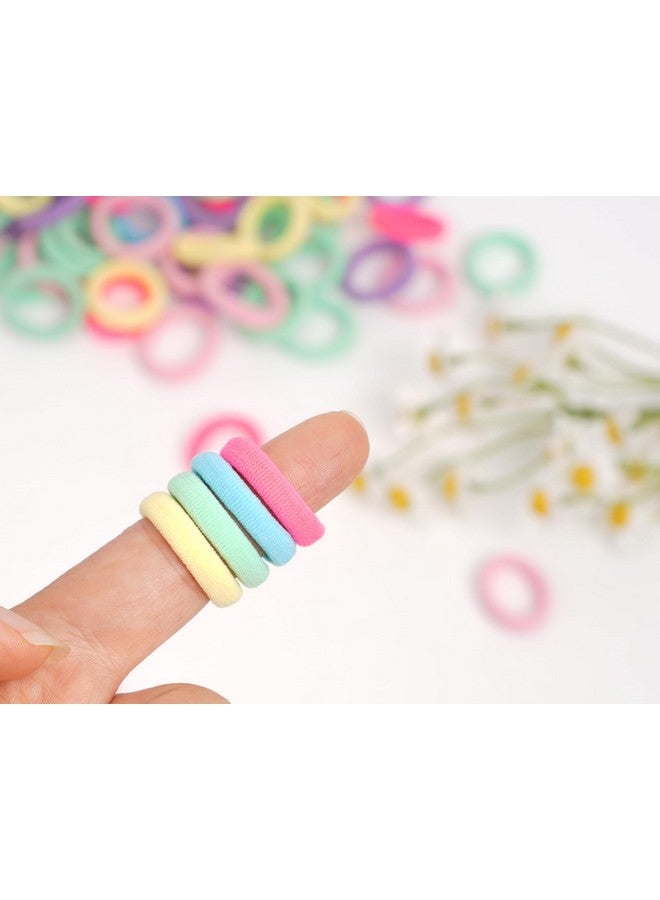 BIANHUAN 100PCS Baby Toddler Hair Ties, Elastic Hair Rubber Bands for Girls, Candy Cotton Toddler Hair Accessories, Small Soft Seamless Ponytail Holders for Kids (Set-A) - Image 3